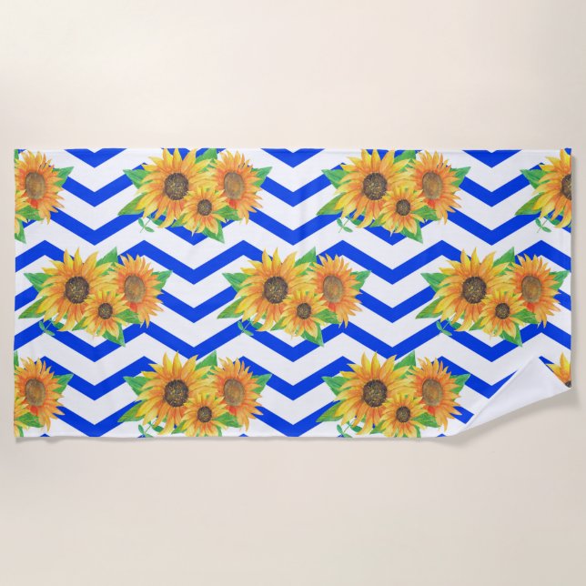Sonnenblumen Blumengarten Strandtuch (Vorderseite)