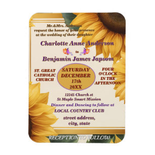 Sonnenblumen Blumenhochzeit Magnet