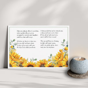 Sonnenblumen-Blumenrahmen 'Für immer in der Sonne' Dankeskarte