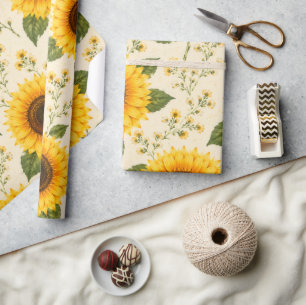 SONNENBLUMEN-BLUMENVERPACKUNGSPAPIER GESCHENKPAPIER