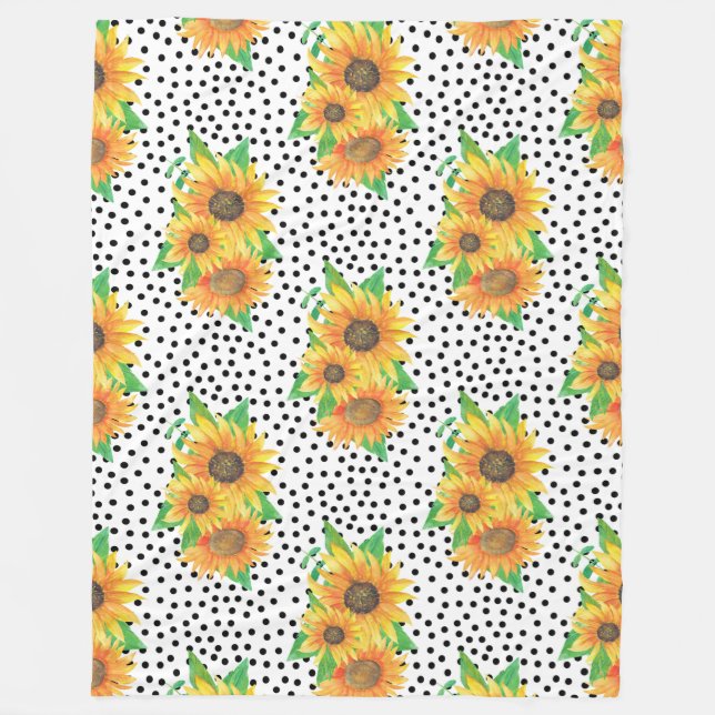 Sonnenblumen Blumenwall Decks Fleecedecke (Vorderseite)