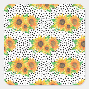 Sonnenblumen Blumenwall Decks Quadratischer Aufkleber