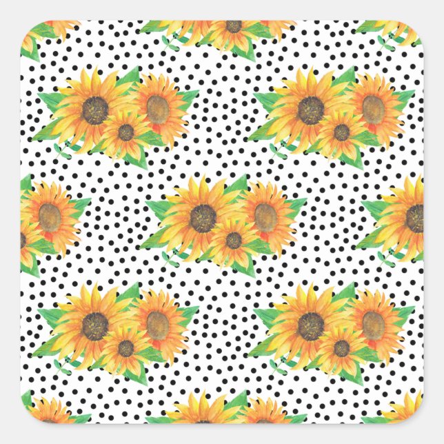 Sonnenblumen Blumenwall Decks Quadratischer Aufkleber (Vorderseite)
