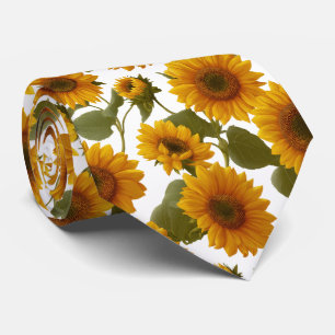 Sonnenblumen-Blüten-Blumenmuster Krawatte