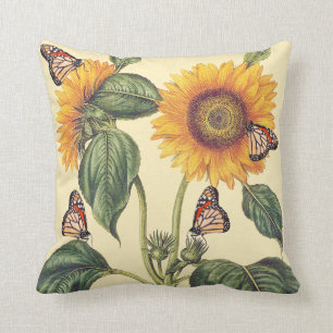 Sonnenblumen-Blüten Floral Schmetterlingskissen Kissen