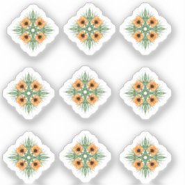 Sonnenblumen Blütenhandgezogenes Doodle Sticker Se