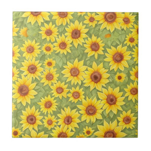 Sonnenblumen-Blütenmuster Fliese