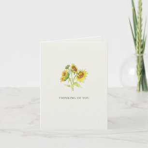 Sonnenblumen Botanical 'Ich denke an Dich' Dankeskarte