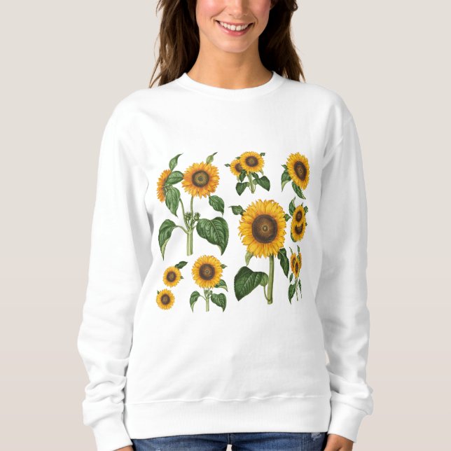 Sonnenblumen Botanische Vegetation Sweatshirt (Vorderseite)
