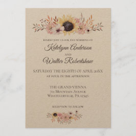 Sonnenblumen Bouquet Country Style Hochzeit Einladung