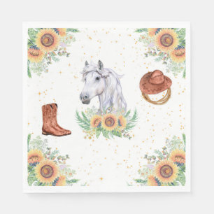Sonnenblumen Boy Horse Geburtstagsparty Serviette