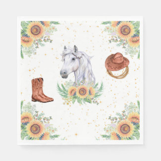 Sonnenblumen Boy Horse Geburtstagsparty Serviette