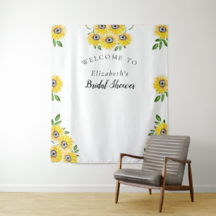 Sonnenblumen Brautparty Begrüßungsunterschrift Wandteppich