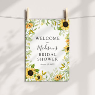 Sonnenblumen Brautparty Begrüßungszeichen Poster