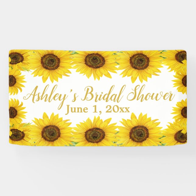 Sonnenblumen Brautparty Hintergrund Boho Blumenpro Banner (Horizontal)