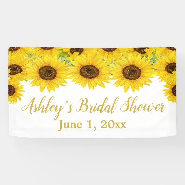 Sonnenblumen Brautparty Hintergrund Boho Blumenpro Banner (Horizontal)