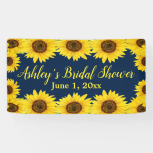 Sonnenblumen Brautparty Hintergrund Navy Blumenpro Banner