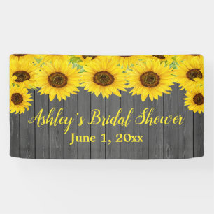 Sonnenblumen Brautparty Hintergrund rustikale Holz Banner