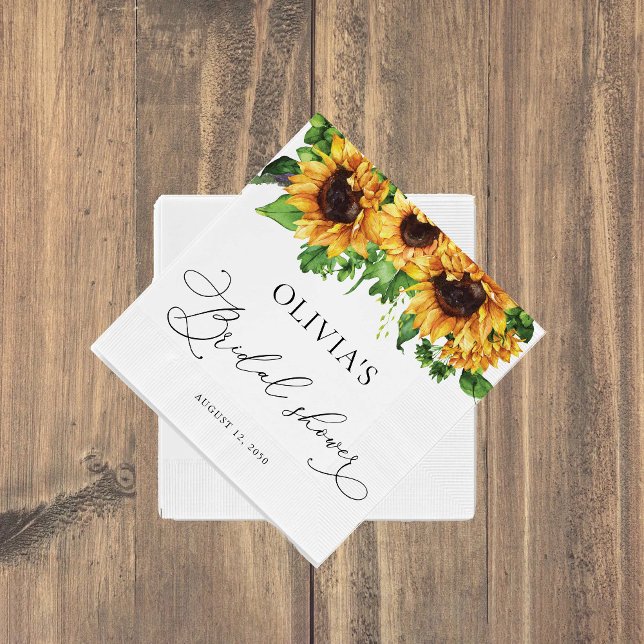 Sonnenblumen Brautparty Napkins Serviette (Von Creator hochgeladen)