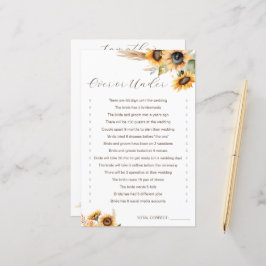 Sonnenblumen Brautparty Over oder Under game