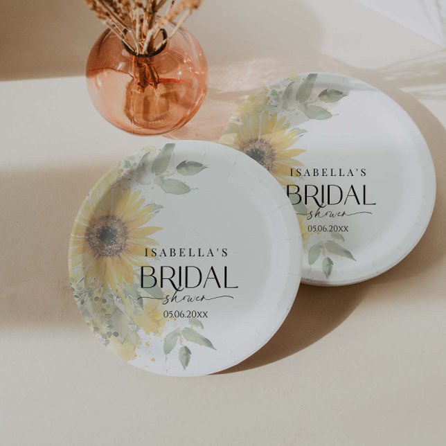 Sonnenblumen-Brautparty Pappteller (Von Creator hochgeladen)