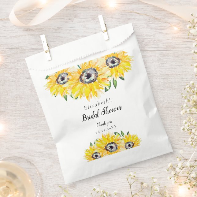 Sonnenblumen Brautparty Rustikale Blüte Geschenktütchen (Ausgeschnitten)