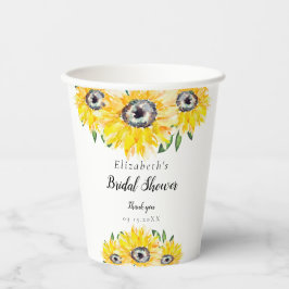 Sonnenblumen Brautparty Script Moderner Blumenchic Pappbecher