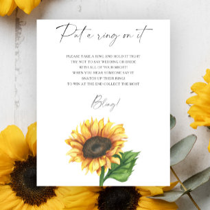 Sonnenblumen-Brautparty 'Setz einen Ring drauf'-Sp Poster