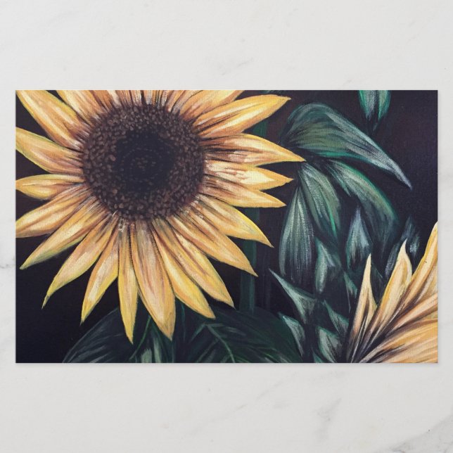Sonnenblumen Briefpapier (Vorderseite)