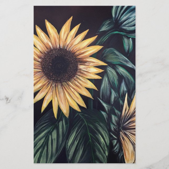 Sonnenblumen Briefpapier (Vorderseite)