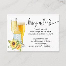 Sonnenblumen bringen ein Bücherschrank mit Babydus Platzkarte