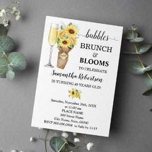Sonnenblumen Bubbles Brunch & Blooms Geburtstag Einladung