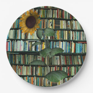 Sonnenblumen Bücher Papierplatten Pappteller