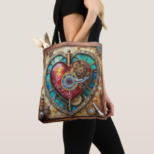 Sonnenblumen-Buntglas-Herz-Steampunk-Serie