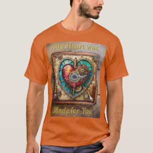 Sonnenblumen-Buntglas-Herz Steampunk-Serie T-Shirt