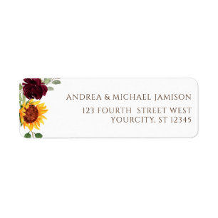 Sonnenblumen Burgunderrote Rosen Herbst-Hochzeit-A