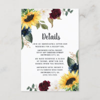 Sonnenblumen Burgundy Red and Navy Blue Rose Hochz