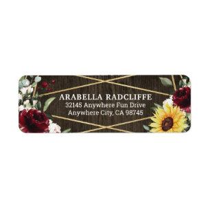 Sonnenblumen Burgundy Rose Rustikale geometrische