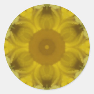 Sonnenblumen-Burst Gold Runder Aufkleber