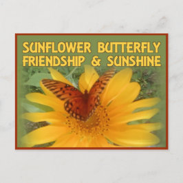 Sonnenblumen Butterfly Freundschaft & Sonnenschein Postkarte