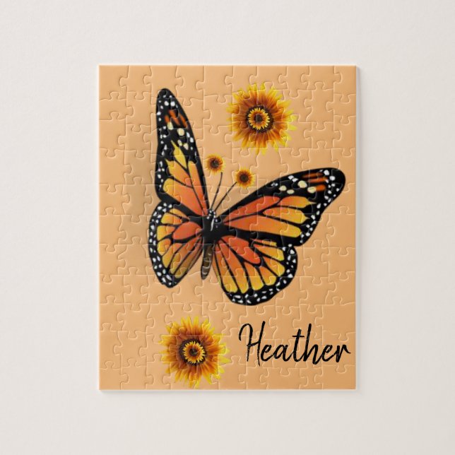 Sonnenblumen-Butterfly-Puzzle Puzzle (Vertikal)
