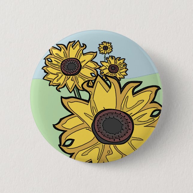 Sonnenblumen Button (Vorderseite)