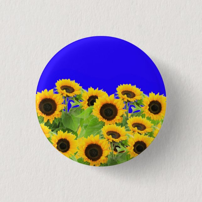 Sonnenblumen Button Ukraine Farbe Freiheit Freihei (Vorderseite)