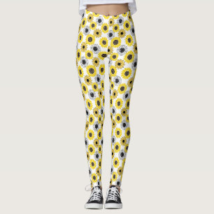 Sonnenblumen bx4 Weißes BG Leggings
