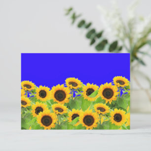 Sonnenblumen Card Ukraine Flaggenfarben - Freiheit RSVP Karte
