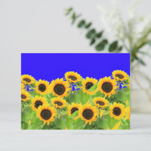 Sonnenblumen Card ukrainische Flaggenfarben - Frei RSVP Karte