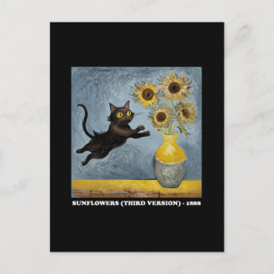 Sonnenblumen Cat Meme Art Graphic Feiertagspostkarte