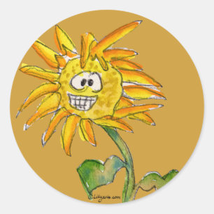 Sonnenblumen-Clipart-Aufkleber 6 Runder Aufkleber