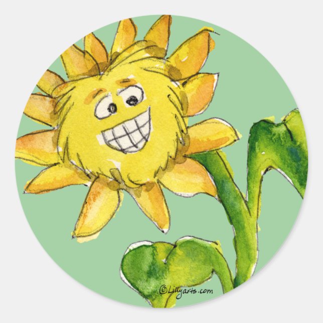 Sonnenblumen-Clipart-Aufkleber 7 Runder Aufkleber (Vorderseite)