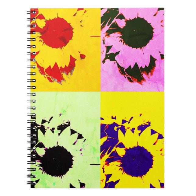 Sonnenblumen-Collage Notizblock (Vorderseite)